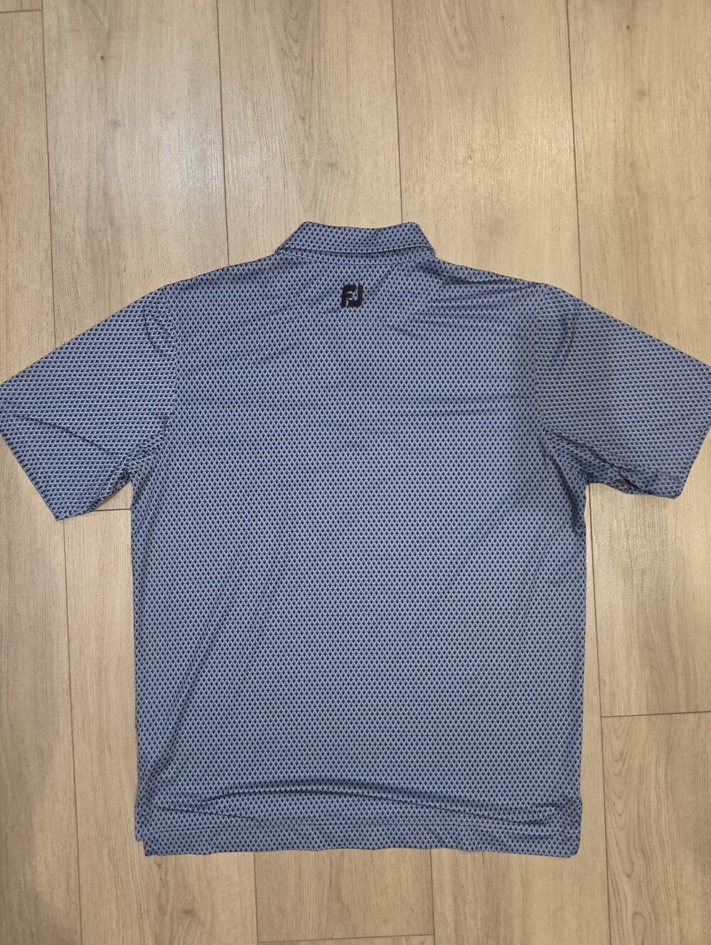 FootJoy FJ Men's Geometric Print Performance Golf Polo Blue Gray Size Large - Picture 2 of 5